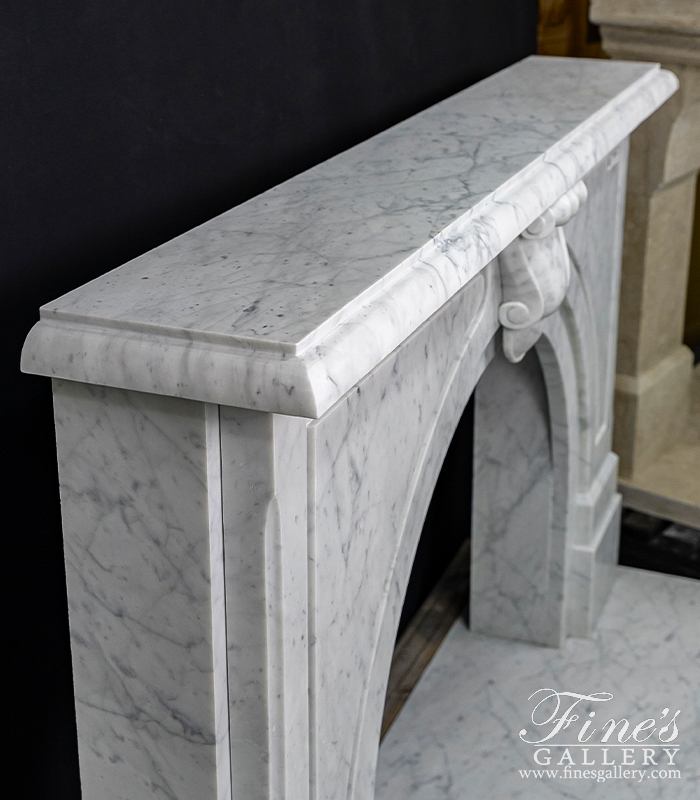 Marble Fireplaces  - Arched Style Carrara Marble Fireplace - MFP-2460